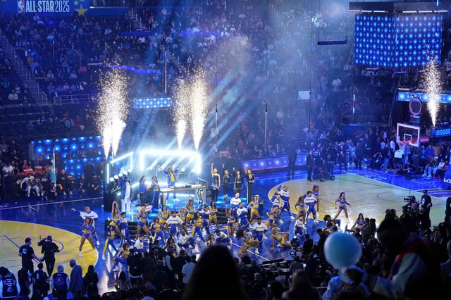 Feb 16, 2025; San Francisco, CA, USA; A general view of a performance during the 2025 NBA All Star Game at Chase Center. Mandatory Credit: Darren Yamashita-Imagn Images/File Photo
