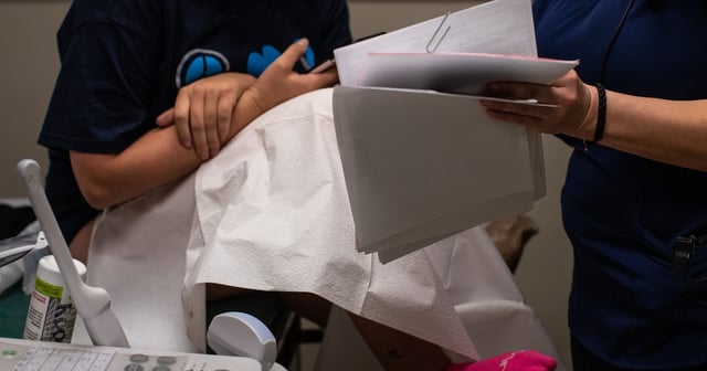 A patient returns for a follow up appointment to make sure her abortion treatment was successful hours after the Supreme Court overturned Roe v. Wade at the Alamo Women’s Reproductive Services abortion clinic in San Antonio on June 24, 2022.