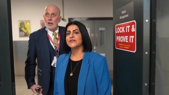 Shabana Mahmood, the justice secretary, tours the newly opened HMP Millsike in Yorkshire, a Category C jail adding 1,500 places as part of efforts to tackle prison overcrowding