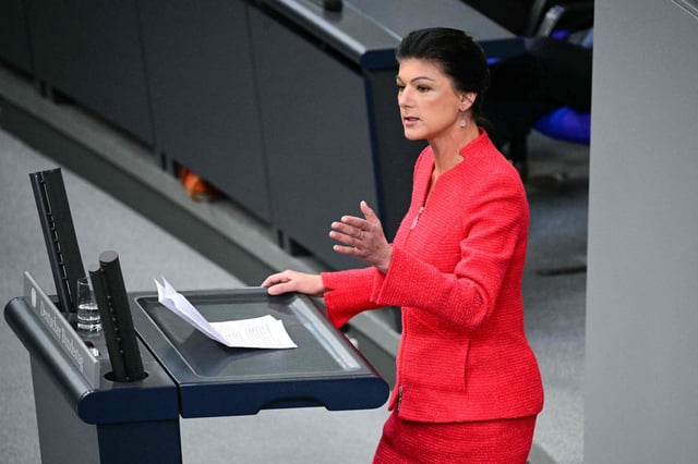 Sahra Wagenknecht am 18. März im Bundestag