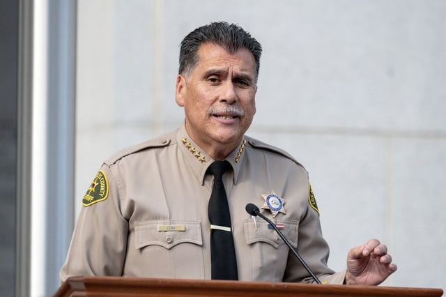 Robert Luna, Los Angeles County Sheriff, speaks a the swearing-in ceremony for Nathan Hochman the new District Attorney of Los Angeles County on Tuesday,  Dec. 3, 2024.  (Photo by David Crane, Los Angeles Daily News/SCNG)