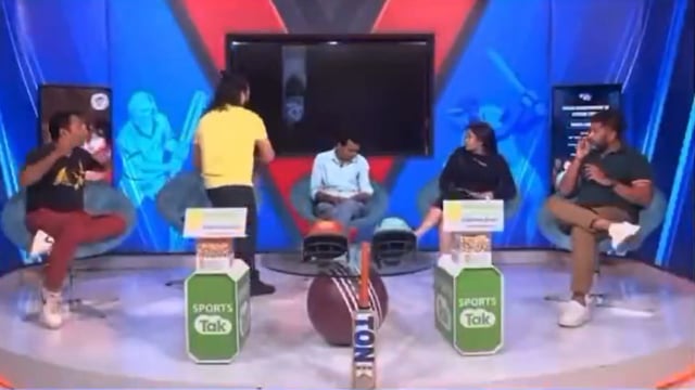 Anchor breaks TV screen
