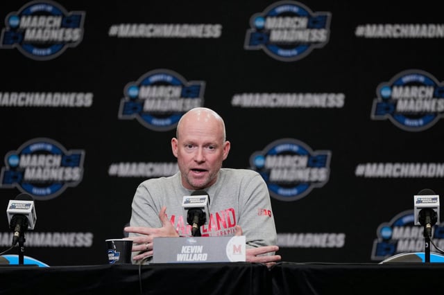 Maryland head coach Kevin Willard speaks to reporters during a press conference, Wednesday, March 26, 2025, in San Francisco, ahead of a Sweet 16 game against Florida in the NCAA college basketball tournament. (AP Photo/Godofredo A. Vásquez)