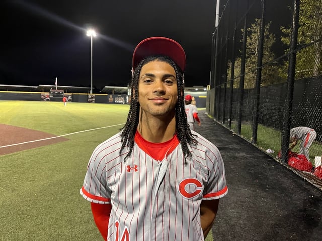 Corona’s Anthony Murphy hit a three-run home run in the sixth and finished with four RBIs overall as the Panthers defeated JSerra 9-0 in the Boras Classic South semifinals on Thursday, March 27, at JSerra High. (Photo by Steve Fryer, Orange County Register/SCNG)