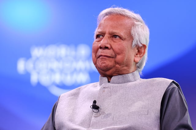 Muhammad Yunus, Chief Adviser of the Government of Bangladesh, attends the 55th annual World Economic Forum (WEF) meeting in Davos, Switzerland, January 23, 2025. REUTERS/Yves Herman/File photo
