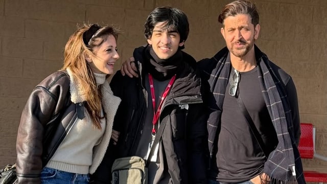 Sussanne Khan and Hrithik Roshan with their son Hreehan. Hreehan celebrated his 19th birthday on March 28.