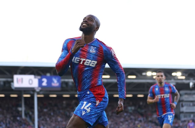 Crystal Palace&#39;s Jean-Philippe Mateta celebrates scoring against Fulham (Photo: Getty)