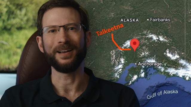 Justin Posey in Gold & Greed and map of Alaska