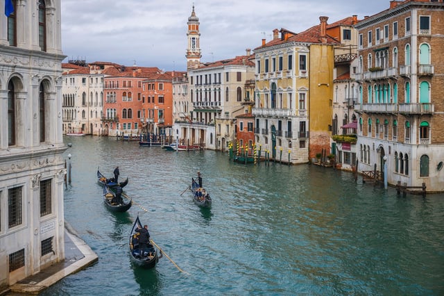 Gondolas on the Grand Canal.
