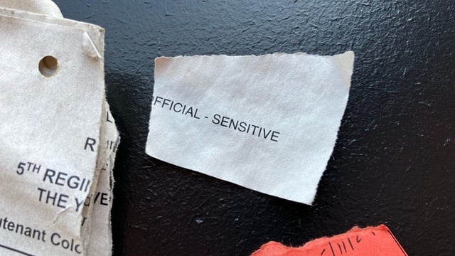 Confidential military information was found scattered in Newcastle by a football fan earlier this month