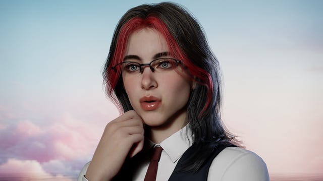 Inzoi - A Zoi made to look like Billie Eilish looks surprised