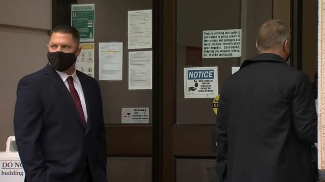 Andrew Hall at court before his sentencing on Friday. (March 4, 2022)