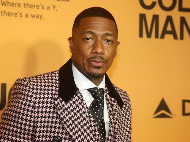 Nick Cannon poses at the opening night of the new play &#34;Thoughts of a Colored Man&#34; on Broadway at The Golden Theatre on October 13, 2021 in New York City.