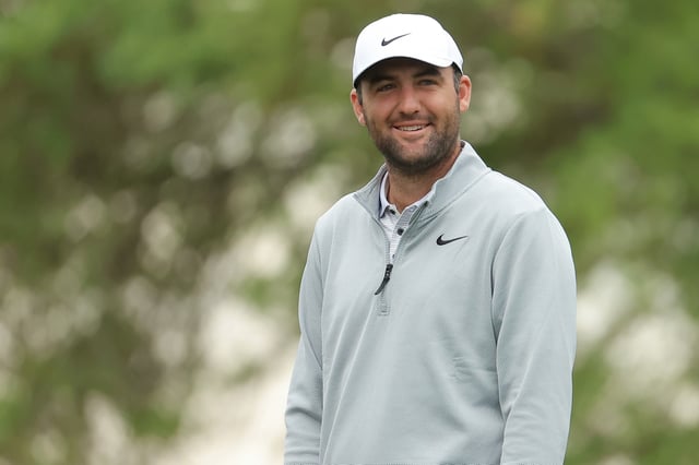 HOUSTON, TEXAS - MARCH 28: Scottie Scheffler of the United States stands on the 12th tee during the second round of the Texas Children&#39;s Houston Open 2025 at Memorial Park Golf Course on March 28, 2025 in Houston, Texas.