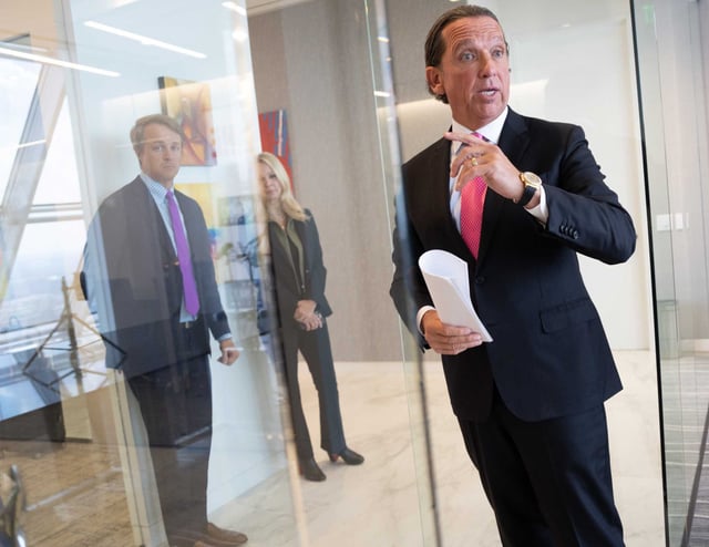 Houston lawyer Tony Buzbee answers questions after a press conference at his office announcing the over 100 individual cases he has against Sean “Diddy” Combs on Tuesday, Oct. 1, 2024 in Houston. Buzbee announced this week on Instagram he is representing Brianna Stern, the former girlfriend of Andrew Tate, in a sexual assault and battery case against the former kickboxer.