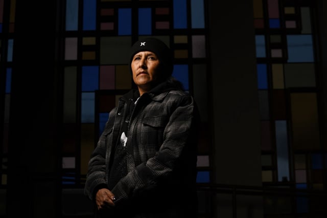 Jeanette Vizguerra, an immigrant rights activist, poses for a portrait at the First Unitarian Society of Denver in Denver on Tuesday, Jan. 26, 2021. (Photo by Hyoung Chang/The Denver Post)