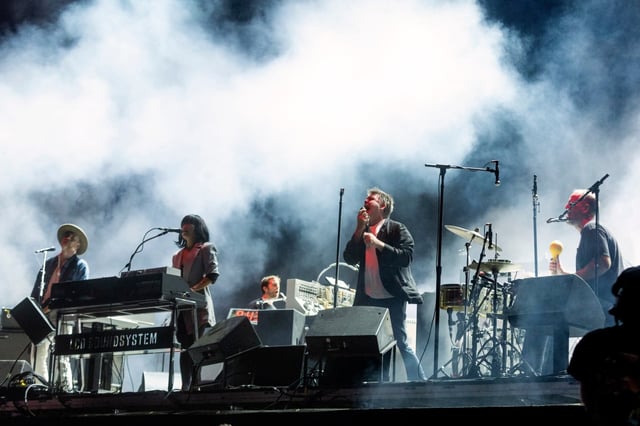 LCD Soundsystem (pictured performing on the Fairway stage during day one of the two day music festival This Ain’t No Picnic at Brookside at the Rose Bowl in Pasadena on Saturday, Aug. 27, 2022) will join forces with Pulp for a historic two-night event at the Hollywood Bowl on Sept. 25-26…(Photo by Drew A. Kelley, Contributing Photographer)
