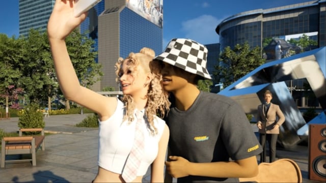 A screenshot featuring Zois posing in InZOI.