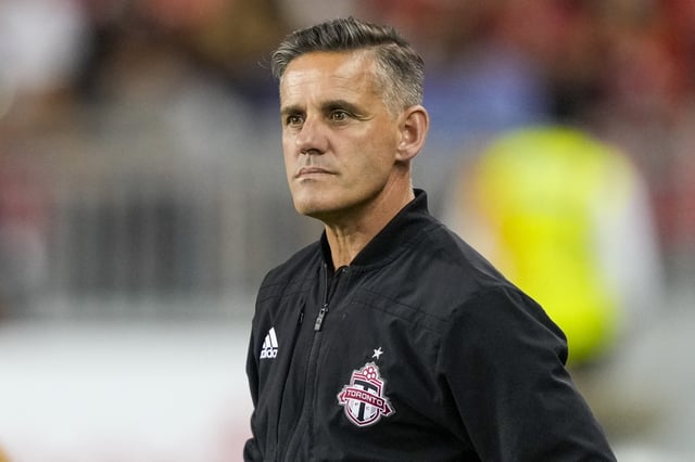 Aug 31, 2024; Toronto, Ontario, CAN;  Toronto FC head coach John Herdman looks on against D.C. United during the second half at BMO Field. Mandatory Credit: Kevin Sousa-USA TODAY Sports