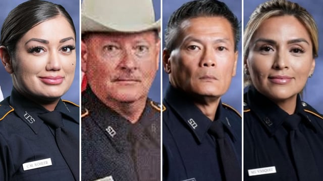 From left to right, Christina Kohler, William Bozeman, Long Nguyen and Maria Vasquez