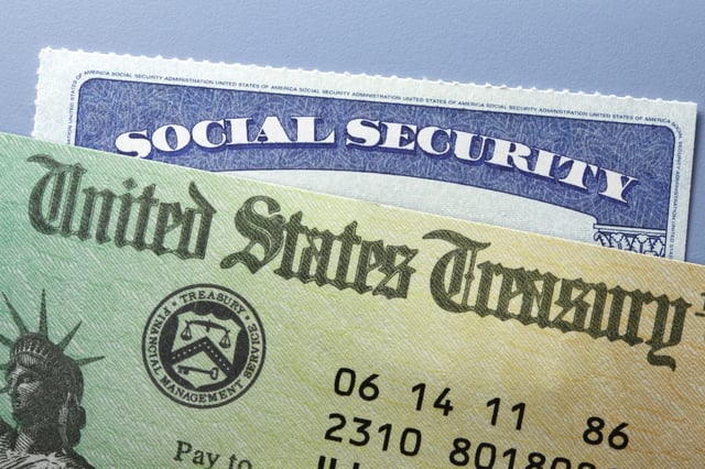 A United States Treasury government check.