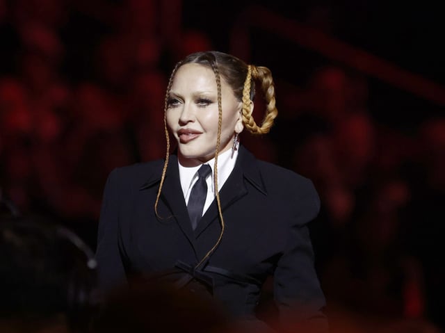 Madonna speaks onstage during the 65th GRAMMY Awards at Crypto.com Arena on February 05, 2023 in Los Angeles, California.