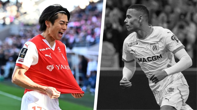 Keito Nakamura (à gauche) a porté les Rémois ; Mason Greenwood (à droite) a encore été decevant.