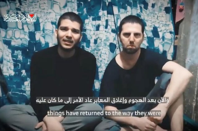 Yosef-Haim Ohana und Elkana Bohbot (r.) auf einem Video vom 24. März