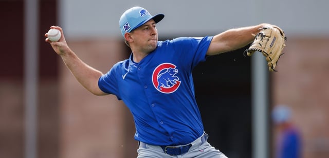 Chicago Cubs pitcher Cody Poteet throws during spring training at Sloan Park Sunday Feb. 16, 2025, in Mesa, Ariz. (Armando L. Sanchez/Chicago Tribune)