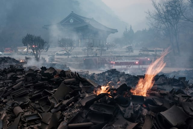 The blaze destroyed several historic sites, including the Gounsa temple complex in Uiseong