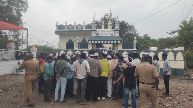 Following the explosion, members of the Muslim community staged a protest outside the police station, demanding immediate probe into the incident.