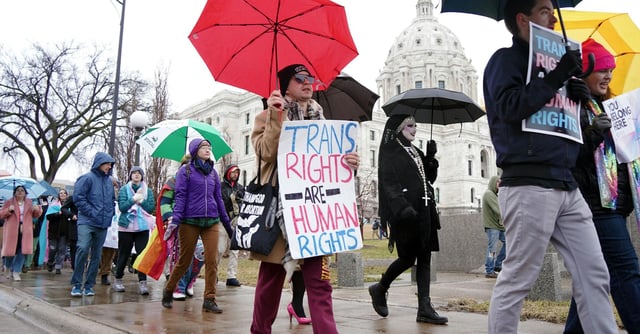 Allies of transgender people marched during the Rally for Trans Youth on the Minnesota State Capitol lawn.