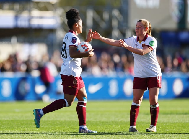 Soccer Football - Women's Super League - Chelsea v West Ham United - Kingsmeadow, London, Britain - March 30, 2025 West Ham United's Shekiera Martinez celebrates scoring their first goal Action Images via Reuters/Matthew Childs