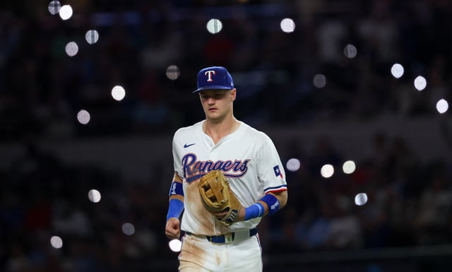 Sep 18, 2024; Arlington, Texas, USA;  Texas Rangers third baseman Josh Jung (6) runs out to third base during the ninth inning against the Toronto Blue Jays at Globe Life Field. Kevin Jairaj-Imagn Images/File Photo