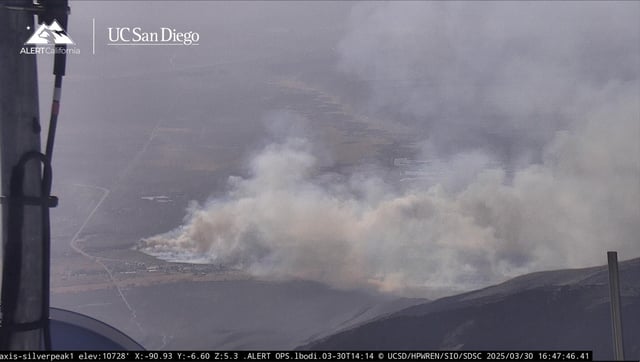 The Silver Fire broke out near Bishop in Inyo County on Sunday afternoon.