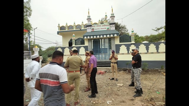 Mecca Mosque, located near Sayyad Badshah Dargah, had recently undergone restoration work. (HT PHOTO)