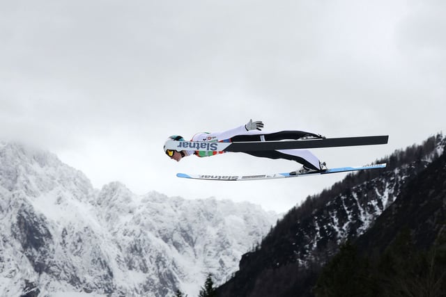 Ski Jumping - FIS Ski Jumping World Cup - Planica, Slovenia - March 30, 2025
Slovenia's Domen Prevc in action during the Men's Individual HS240 First Round REUTERS/Borut Zivulovic