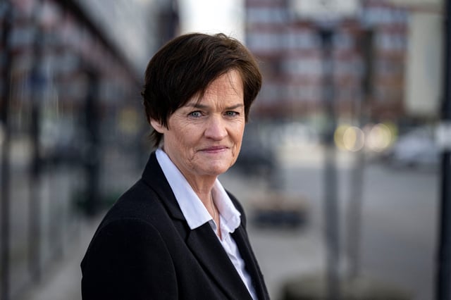 Lawyer Mette Yvonne Larsen stands outside Soer-Rogaland District Court, during the criminal case against Gjert Arne Ingebrigtsen, former coach and father of Jakob Ingebrigtsen, in Sandnes, Norway, March 31, 2025. NTB/Carina Johansen via REUTERS   ATTENTION EDITORS - THIS IMAGE WAS PROVIDED BY A THIRD PARTY. NORWAY OUT. NO COMMERCIAL OR EDITORIAL SALES IN NORWAY.