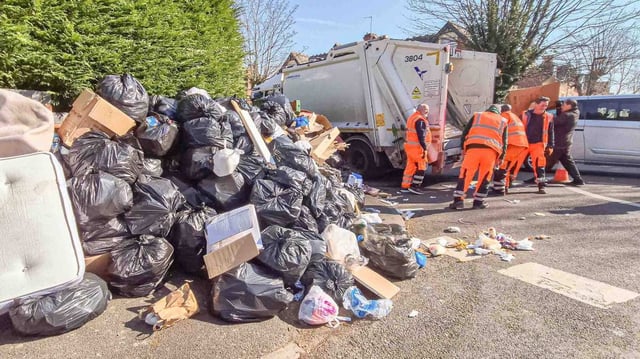 When a dustcart does appear on Birmingham’s streets, it is overwhelmed by the amount of rubbish