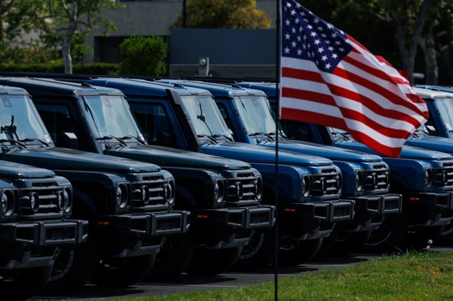 Grenadier vehicles are shown for sale at a Grenadier dealership in Irvine, California, U.S., March 27, 2025.  REUTERS/Mike Blake/File Photo