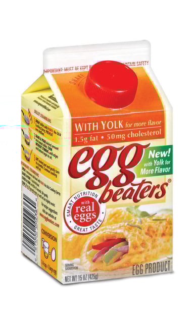 Egg Beaters with Yolk puts a sunny spin on the line of liquid eggs, adding color and additional flavor. (Chicago Tribune/MCT)