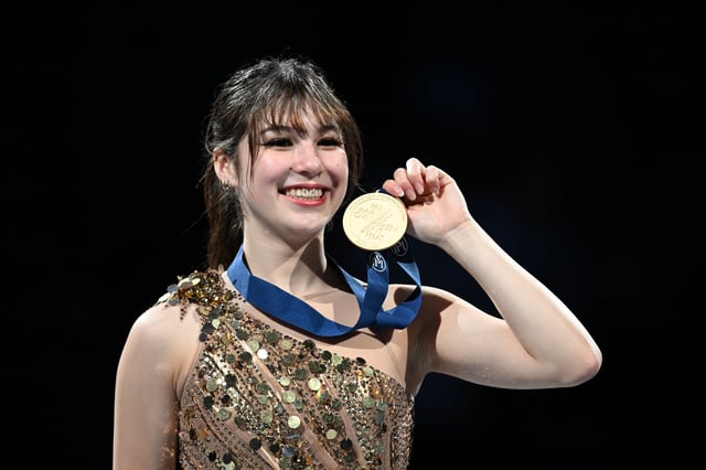 Alysa Liu (USA) wins gold in Womens Free Skating during the ISU World Figure Skating Championships at TD Garden.