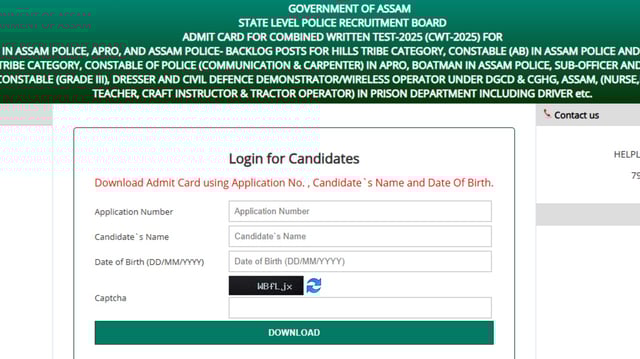SLPRB Assam Police Admit Card 2025 has been released. The direct link to download is given here.