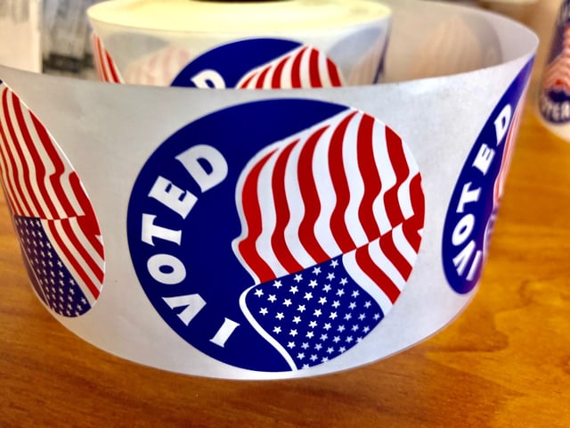 A roll of &#34;I voted&#34; stickers at the Lake County Supervisor of Elections office on Friday, Nov. 8, 2019.