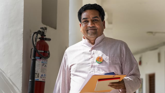 Delhi cabinet minister Kapil Mishra at the Vidhan Sabha in New Delhi on March 3, 2025.
