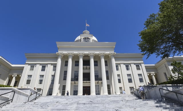 The Alabama State Capitol stands on May 15, 2019 in Montgomery, Alabama. Today Alabama Gov. Kay Ivey signed a near-total ban on abortion into state law. (Photo by Julie Bennett/Getty Images)