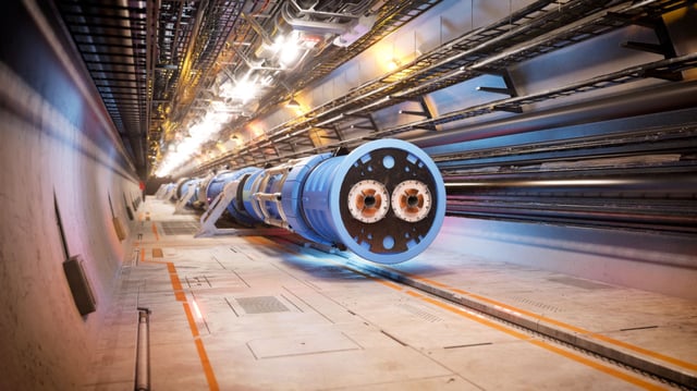 Artistic representation of the tunnel for the FCC-hh (proton-proton collider).