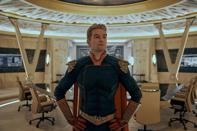Antony Starr as Homelander in &#34;The Boys&#34; Season 3, the villainous hero recruited his son Ryan to his side in the finale.