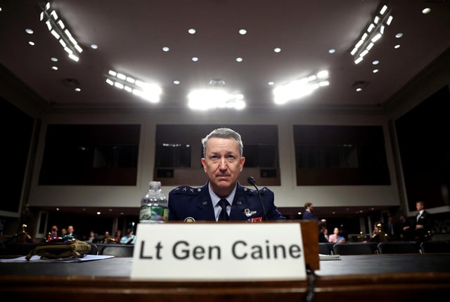 Retired Lt. Gen. Dan Caine, President Trump’s nominee to be Chairman of the Joint Chiefs of Staff, arrives for his Senate Armed Services Committee confirmation hearing on April 1, in Washington, DC.