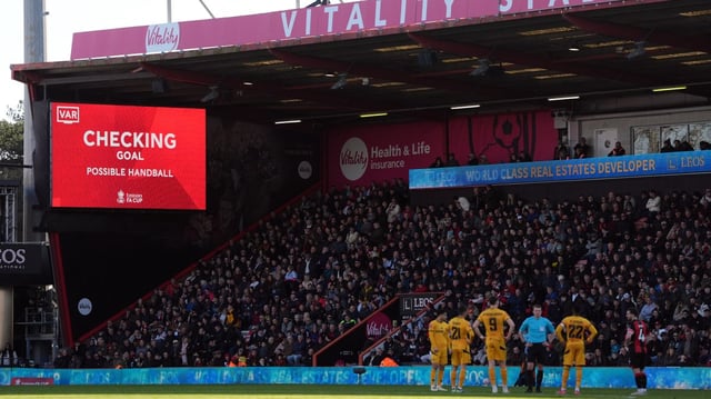 The semi-automated system, which struggles when there are a lot of bodies around the ball, failed during Bournemouth v Wolves and lines had to be drawn manually by the VAR